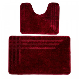 Комплект ковриков напольных для ванной и туалета на латекс. основе Comfort Linea 2пр. 50х 80см/40х50см, 10мм, бордо DKTX DTX.CML.2006-2.50/80-BD