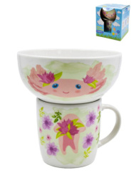 Набор детской посуды фарфоровой 2 предмета Аксолотль, в п/у Lavenir 2-1808