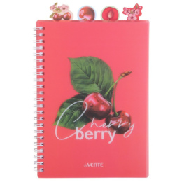 Тетрадь  80 листов Devente Fruits Cherry, с разделителями, пластиковая обложка, гребень 2059501