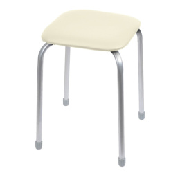 Табурет металлический Классика 3 с квадратным мягким сиденьем, слоновая кость Nika ТК03/СК