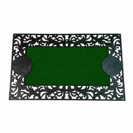 Коврик придверный резиновый 45х 75см, вставка травка Радужный Дом РД67017