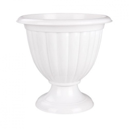 Вазон для цветов пластиковый Жасмин с подставкой 18л белый Альтернатива М1393