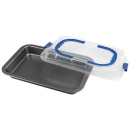 Форма для выпечки из углеродистой стали с антиприг. покрытием прямоугольная с крышкой переносная 36х23,2х4,3см, Tappo Mallony 108186