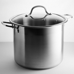 Кастрюля из нержавеющей стали 15,0л 280мм высокая, стеклянная крышка Webber BE-128-15L