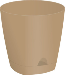 Горшок для цветов пластиковый Amsterdam с прикорневым поливом 8л d-25см молочный шоколад InGreen ING6202МШОК