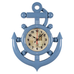 Часы настенные якорь 28 х 38см Маяк, синий Рубин 3827-005