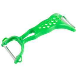 Овощечистка из нержавеющей стали горизонтальная, пластиковая ручка, двусторонняя универсальная, для овощей и фруктов Mallony 985854