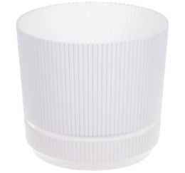 Кашпо пластиковое Стрип с поддоном 3,9л d-20см h-17,9см белый Idea М3248