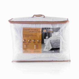 Одеяло 140х205см Лебяжий пух (п/э 90) в чемодане Коллекция Софт Лайт ДомВелл 