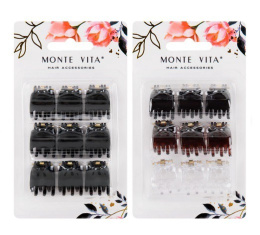 Крабы для волос Monte Vita набор  9шт. глянцевый ассорти, 1,5см 457025