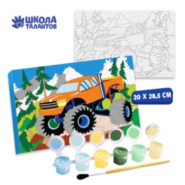 Картина по номерам на картоне 20х28,5см Джип, в коробке Школа талантов 5053374