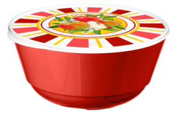 Миска пластиковая с крышкой 3,0л Bergamo с декором Сицилия, красный Homver 223135306/04