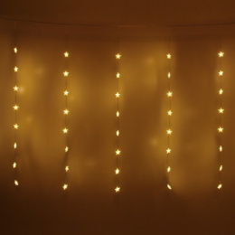 Гирлянда электрическая светодиодная занавес  80 ламп 3х1м Звезды, теплый белый, 8 режимов, возможность соединения Серпантин 725-0039