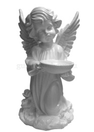 Фигурка садовая гипсовая Ангелочек сидячий с чашей 21х34см ГусьДекорЛюкс 15С24