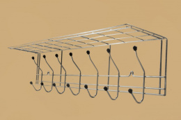 Вешалка настенная оцинкованная с полкой 7 крючков Юнитрейд тнп-11.3