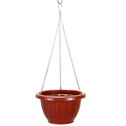 Кашпо подвесное пластиковое на цепочке Афина №1 с поддоном 2л d-19см h-11см терракотовый Милих 07296