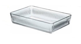 Форма для запекания стеклянная жаропрочная прямоугольная 30,6х20,9см 3,0л рифленая Borcam 59964