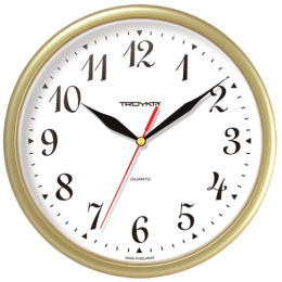 Часы настенные круглые d-23см, золотистый, 91971913 Troyka 317165