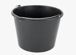 Ведро пластиковое строительное 12л без крышки металлическая ручка, с носиком, черный Агропласт