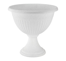 Вазон для цветов пластиковый Ливия низкий на ножке 12л d-37см h-37см мраморный Idea М3207