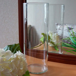 Ваза для цветов стеклянная цилиндр h-50см d-20см Радужный Дом РД79768