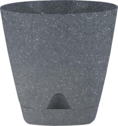 Горшок для цветов пластиковый Amsterdam с прикорневым поливом 2,5л d-17см темный камень InGreen IG630010026