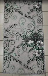 Коврик напольный на войлочной основе с низким ворсом Принт 100х250см p1187/a2p(зел)