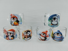 Кружка стеклянная 300мл Пингвины, в ассортименте Gid Glass D2022/18