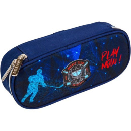 Пенал Devente овальный Hockey, с внутренним органайзером-створкой 7023433