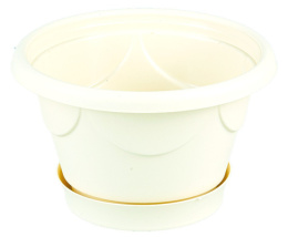 Кашпо пластиковое Верона с поддоном  1,5л d-18см h-11см песочный Ар-Пласт 07011