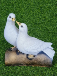 Фигурка садовая из полистоуна Голуби Пара на трубе 21х14х22см ТулаСад 325