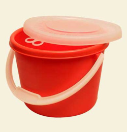 Ведро пластиковое  7л с крышкой мерное, цвета в ассортименте БЗПИ 321168
