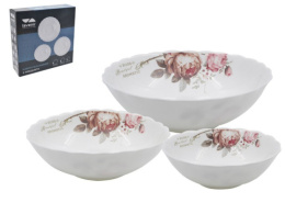 Набор салатников стеклокерамических  3шт. 150мм, 180мм, 200мм Чайные розы, в п/у Lavenir 3PCS HKW YF20032