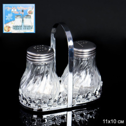 Набор для специй стекло + нержавеющая сталь 2 предмета на подставке BBA2, в п/у 667640