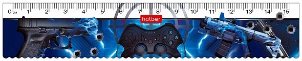 Линейка пластиковая 15см Hatber Start the Game MNP_15116