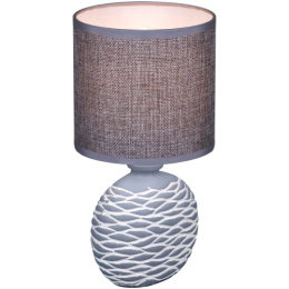 Лампа настольная с текстил. абажуром 40Вт цоколь - Е14 d-13см h-27см основание - керамика, серый Reluce 98231-0.7-01