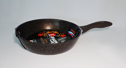 Сковорода алюминиевая литая с антиприг. мраморным покрытием Алтай d-24см без крышки с ручкой soft-touch Гардарика 1224-07