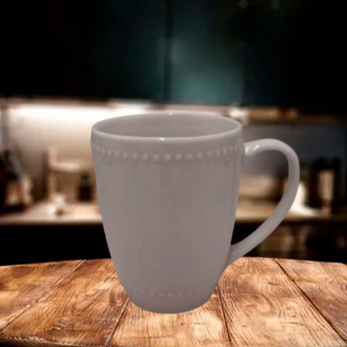 Кружка керамическая 400мл Бисер, белый Радужный Дом РД22727