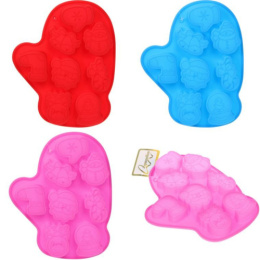 Форма для выпечки силиконовая  8 ячеек фигурная 21,9х17,6см h-2,3см Варежка, цвета в ассортименте Серпантин 892-250