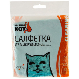 Салфетка из микрофибры 25х25см М-01 Эко Рыжий кот 310291