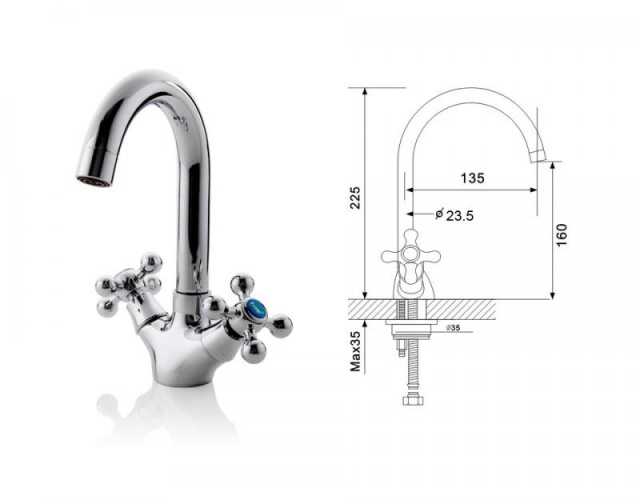 Смеситель для раковины Frap H19 F1319 Frap 42855