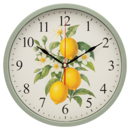 Часы настенные круглые d-30см Лимоны, оливковый Рубин 3027-041