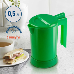 Чайник электрический 0,5л 800Вт, Гармония SH-002, пластиковый, спираль, зеленый Гармония 105480