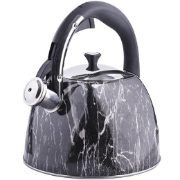 Чайник из нержавеющей стали со свистком 3,0л черная ручка, черный Mayer & Boch 28967