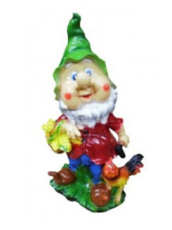 Фигурка садовая гипсовая Гном с корзинкой 23х41см ГусьДекорЛюкс 2С28