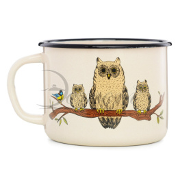 Кружка эмалированная 1,0л с декором Совы Эстет ЭТ-72998
