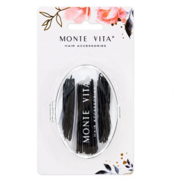 Шпильки для волос Monte Vita набор 60шт. 4,5см/5см/6см, черные, в кейсе 457104