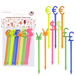 Шпажки для канапе пластиковые набор 20шт. 8,2см Валюта Мультидом МТ76-73