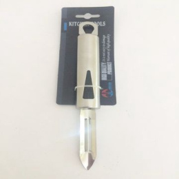 Овощечистка из нержавеющей стали вертикальная, пластиковая ручка, 16см Радужный Дом РД 48529