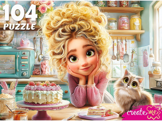 Пазлы   60 элементов Девочка с тортом П104-2874